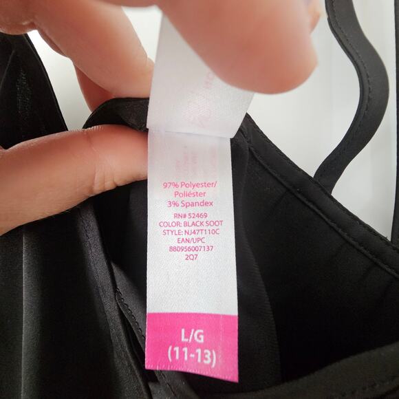 No Boundaries Women Strappy Satin Tank Top Sz L Black Flowy Soft - Picture 6 of 10